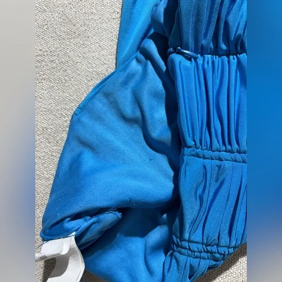 Zara Sexy Blue Draped Crop Top - Picture 9 of 10